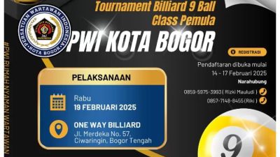PWI Kota Bogor Siapkan Turnamen Billiar, Hadiah Jutaan Rupiah untuk Pemenang